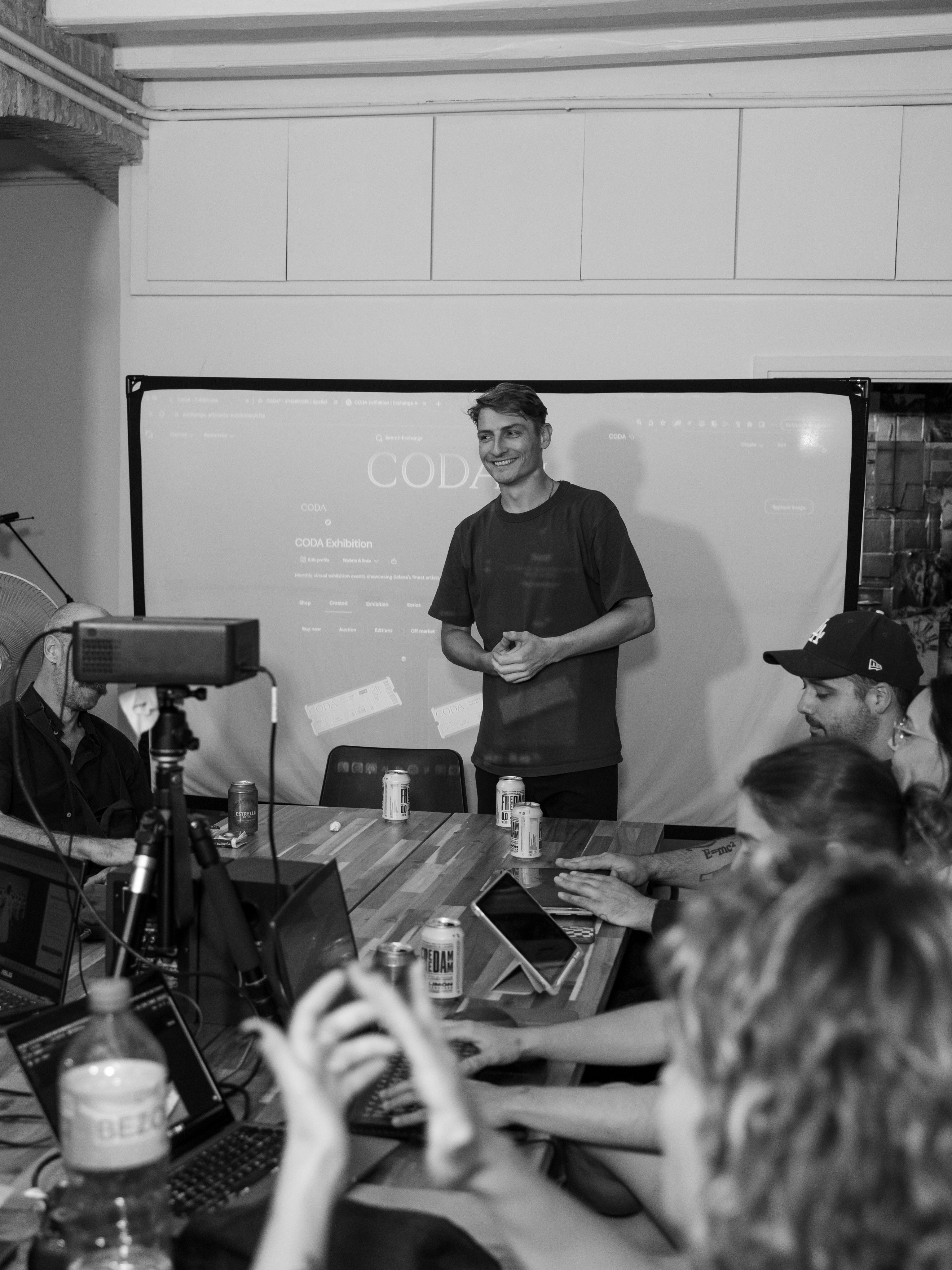 Zac Jerome presenting at CODA Exhibition